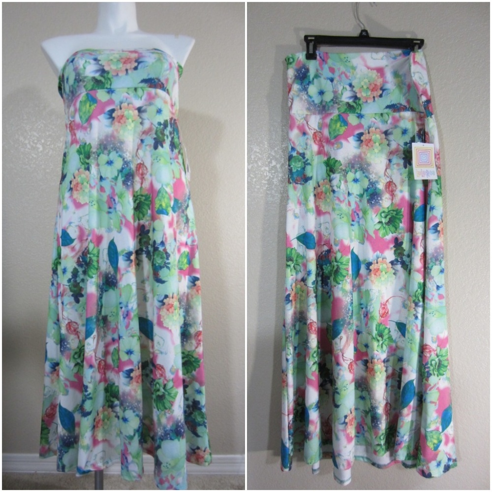 LuLaRoe | New NWT Maxi Pastel Skirt XL Blue Pink